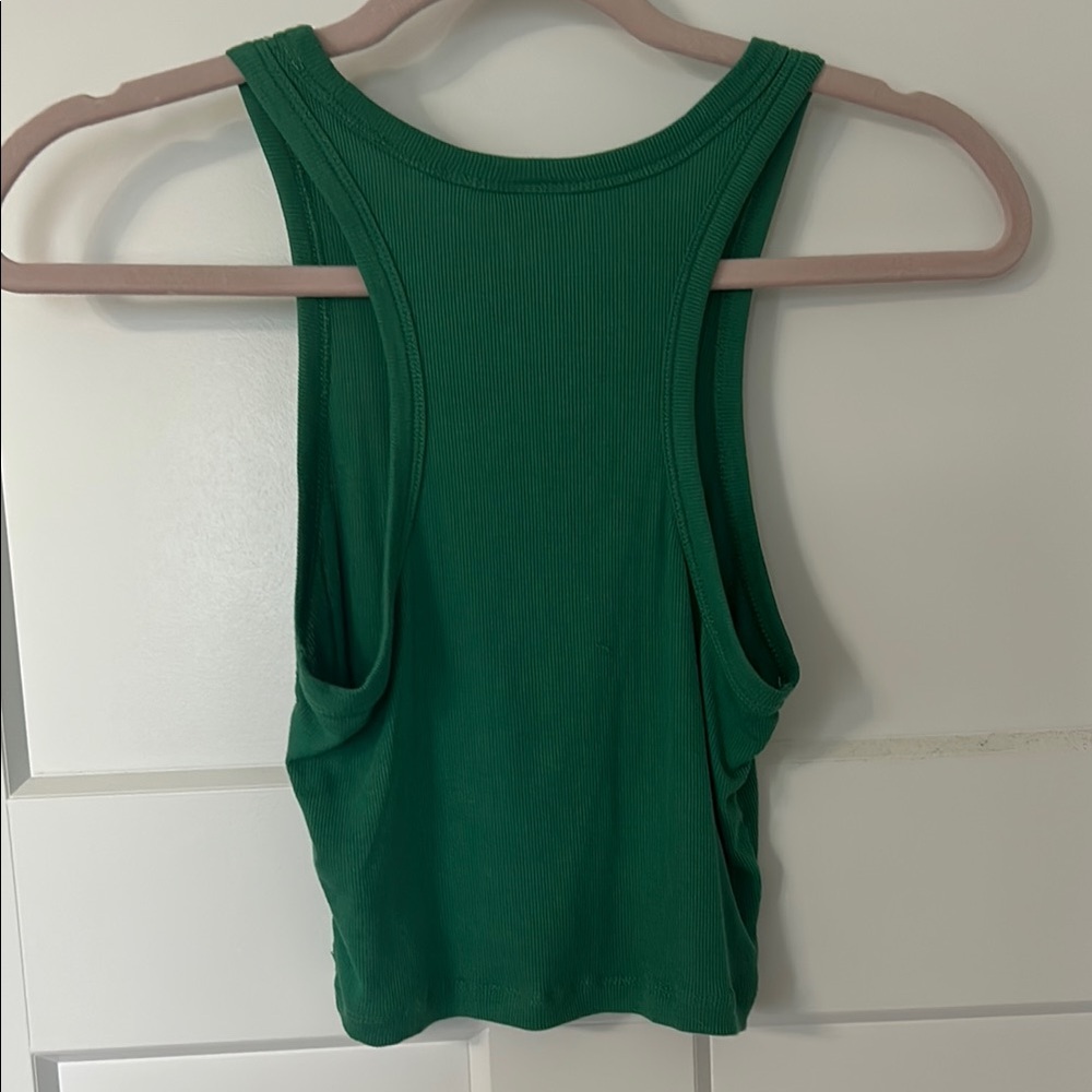 Green Ribbed Tank Top - Picture 3 of 4